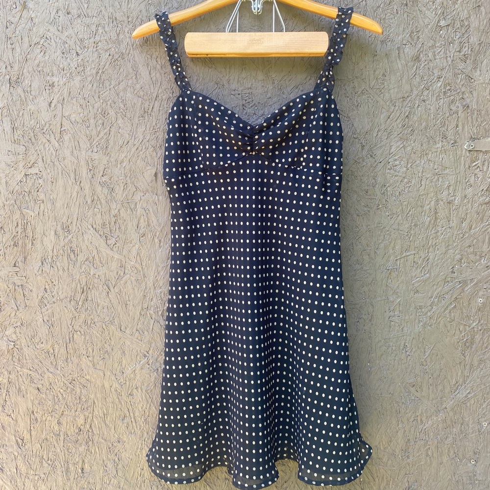Urban Outfitters Black Dress with Tan Polka Dots
